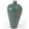 Image 1 : A Chinese turquoise glazed vase, of tapering ovoid shape, with mottled glaze effects, neck re-att...
