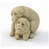 Image 1 : An ivory netsuke, carved as two puppies, one embracing the other, signed, 1.5in....