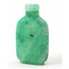 Image 1 : A Chinese veined green jade snuff bottle, of high-shouldered, flattened shape, with stopper, 2.75...