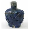 Image 1 : A Chinese lapis lazuli snuff bottle and stopper, carved with birds and flowering trees, 2ins...