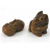 Image 1 : Two Japanese hardwood netsuke, carved as a rat and two gourds...