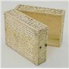Image 1 : A 19th century Cantonese ivory folding cribbage board, carved in relief with figures in gardens a...