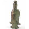 Image 1 : A Chinese carved jade figure, standing holding a scroll, 9ins...