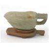 Image 1 : A Chinese carved jade jug, with greek key banding and a dragon carved handle, 4.75ins...