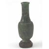 Image 1 : A Chinese spinach jade baluster vase, with fluted decoration, 5.25ins...