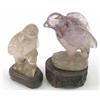 Image 1 : A Chinese carved amethyst bird, 3ins, and a similar rock crystal bird, 2.5ins...