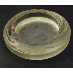 An R.Lalique blue-tinted ashtray, "Anthear", 5.5ins...