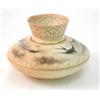 Image 1 : A Royal Worcester vase, painted with birds in flight against an ivory ground, the raised neck pie...
