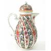 Image 1 : A late 19th century German coffee pot, wrythen-moulded and painted with a Queen Charlotte pattern...