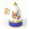Image 1 : A Victorian bone china candle extinguisher, with butterfly wing handle, painted with flower spray...