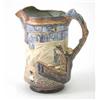 Image 1 : A Burleigh ware jug, 'The Stocks', pre-war, relief-moulded and painted with a man restrained by t...