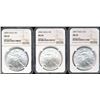 Image 1 : U.S. 2005, 2006 & 2007 $1 American Silver Eagles NGC MS69