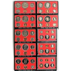 U.S. 1973 - 1982 10 years of United States Proof Sets