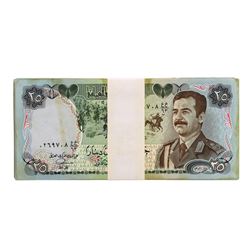 Lot of (25) Iraqi 25 Dinars Saddam Hussein Notes