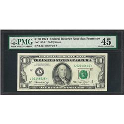 1974 $100 Federal Reserve STAR Note San Francisco PMG Choice Extremely Fine 45