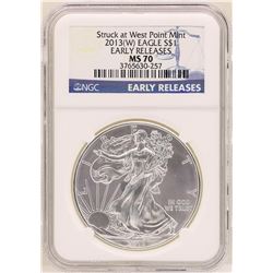 2013-W $1 American Silver Eagle Coin NGC MS70 Early Releases