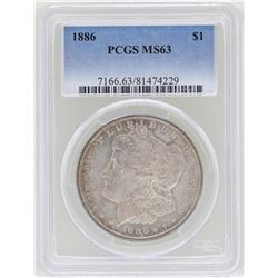 1886 $1 Morgan Silver Dollar Coin NGC MS63