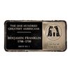 Image 2 : 500 Grain Sterling Silver Franklin Mint 100 Greatest Americans Ingot