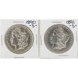 Lot of 1890-S & 1891-S $1 Morgan Silver Dollar Coins