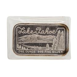 1983 Silvertwone Lake Tahoe 1 oz .999 Fine Silver Art bar