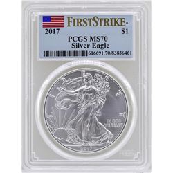 2017 $1 American Silver Eagle Coin PCGS MS70 First Strike