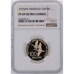 1976FM $100 Trinidad Gold Coin NGC PF69 Ultra Cameo