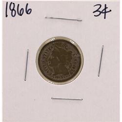 1866 Nickel Three Cent Piece Coin