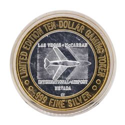 .999 Silver McCarran International Airport $10 Casino Limited Edition Gaming Tok