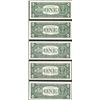 Image 2 : Lot of (5) 1963B $1 Federal Reserve BARR Notes