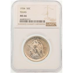 1934 Texas Independence Centennial Commemorative Half Dollar Coin NGC MS66