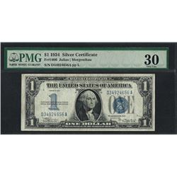 1934 $1 Funnyback Silver Certificate Note Fr.1606 PMG Very Fine 30