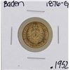 Image 1 : 1876-G German States Baden Frederick 10 Mark Gold Coin