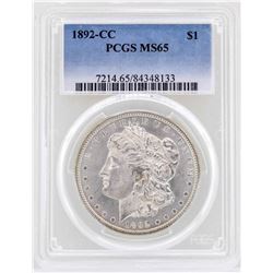 1892-CC $1 Morgan Silver Dollar Coin PCGS MS65