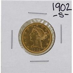 1902-S $5 Liberty Head Half Eagle Gold Coin