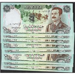 Lot of (10) Iraqi 25 Dinars Saddam Hussein Notes