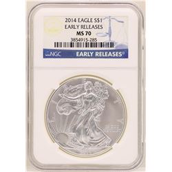 2014 $1 American Silver Eagle Coin NGC MS70 Early Releases