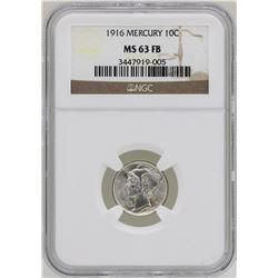 1916 Mercury Dime Coin NGC MS63FB