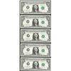 Image 1 : Lot of (5) Consecutive 1963B $1 Federal Reserve BARR STAR Notes