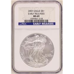 2007 $1 American Silver Eagle Coin NGC MS69 Early Releases