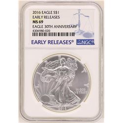 2016 $1 American Silver Eagle Coin NGC MS69 Early Releases