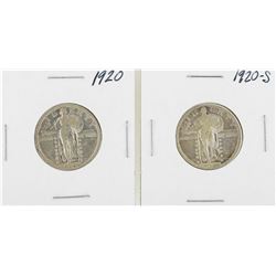 Lot of 1920 & 1920-S Standing Liberty Quarter Coins