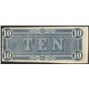 Image 2 : 1864 $10 Confederate States of America Note