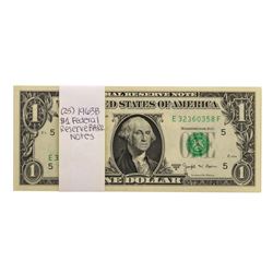 Lot of (25) Uncirculated 1963B $1 Federal Reserve BARR Notes