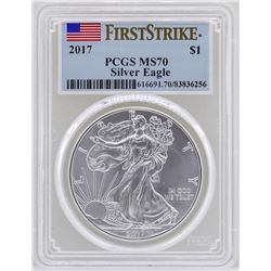 2017 $1 American Silver Eagle Coin PCGS MS70 First Strike