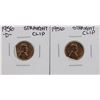 Image 1 : Lot of 1956 & 1956-D Straight Clipped Planchet Lincoln Wheat Penny ERROR Coins