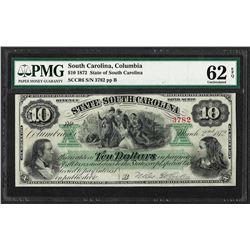 1872 $10 State of South Carolina Obsolete Note PMG Uncirculated 62EPQ