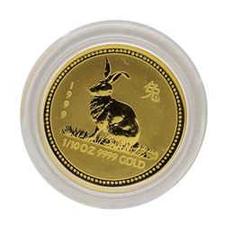 1999 $15 Australia Lunar Year of the Rabbit 1/10 oz. Gold Coin