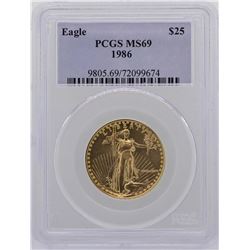 1986 $25 American Gold Eagle Coin PCGS MS69