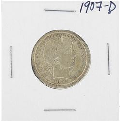 1907-D Barber Silver Quarter Coin