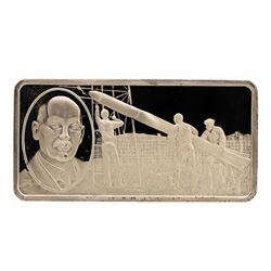 500 Grain Sterling Silver Franklin Mint 100 Greatest Americans Ingot